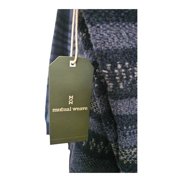 NEW Men's Mutual Weave Henley Striped Pullover Knit Sweater in Blue (Size: 4XL) - Picture 5 of 6